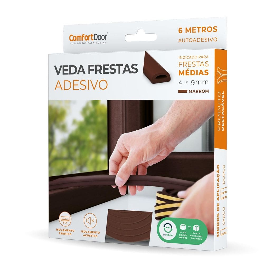 Veda Frestas Para Porta Em Adesivo 4Mm Comfortdoor - Marrom
