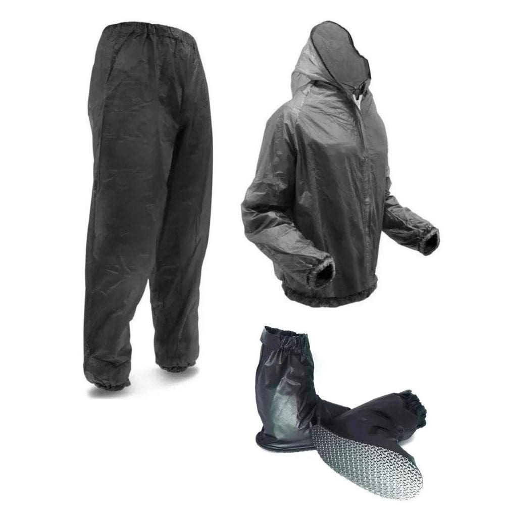 Capa Chuva Capuz Piracapas Combate + Par Polainas Tamanho M