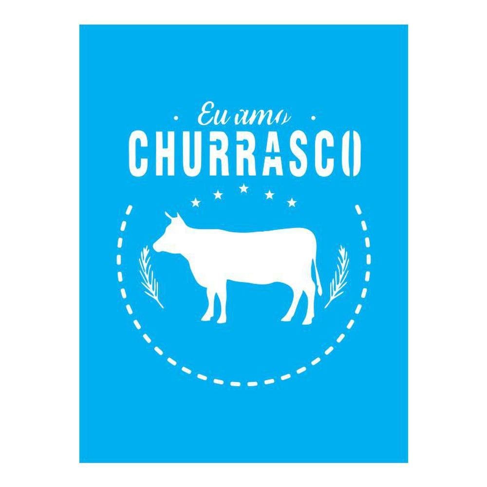 Stencil Tamako Eu Amo Churrasco - 15X20Cm - Ref A2958