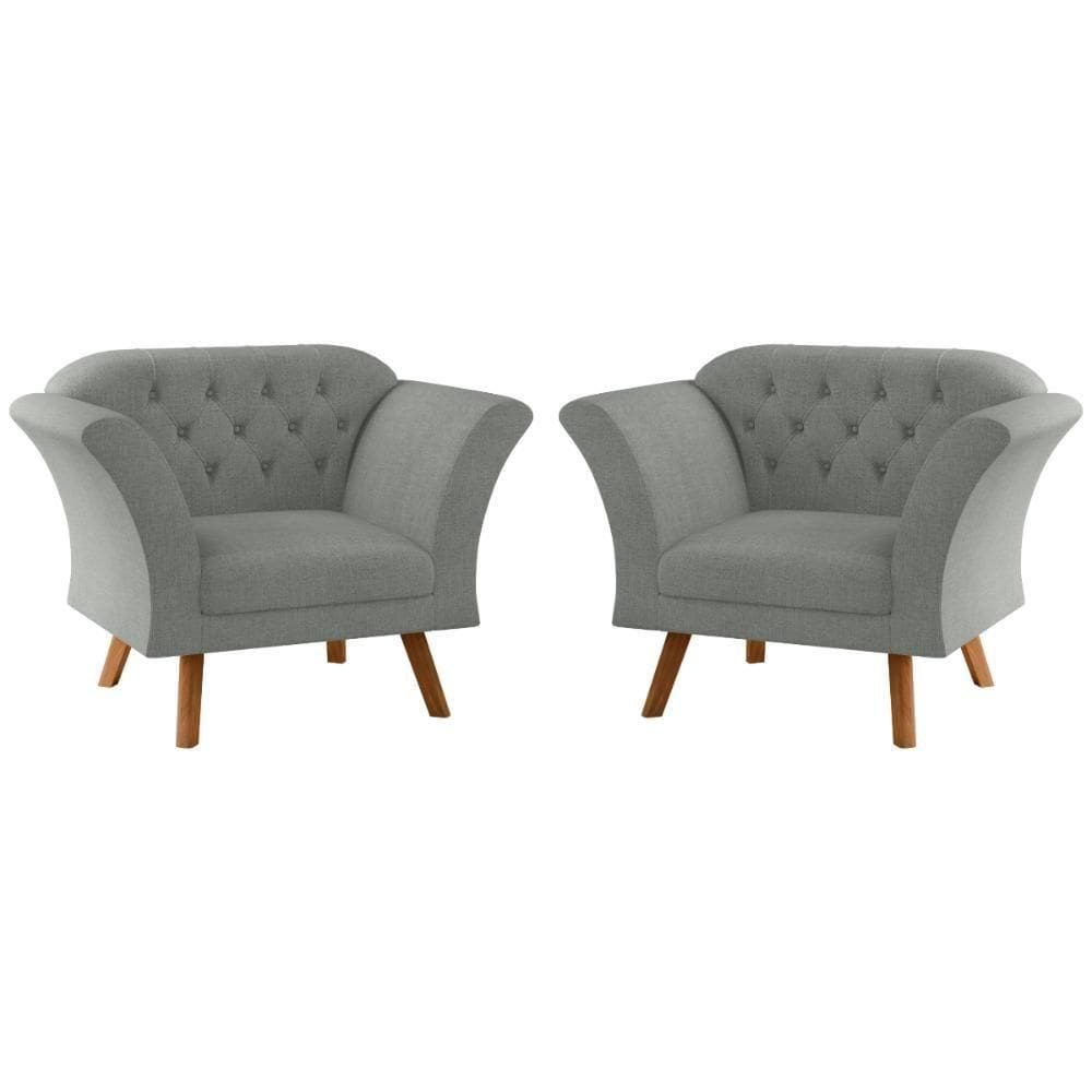 Conjunto Poltrona Para Sala De Recepção Moreira Linha Grafite