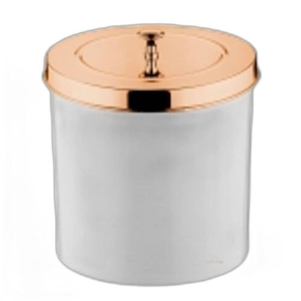 Lixeira 5 Litros Tampa Rose Gold Para Cozinha 550 - Branco