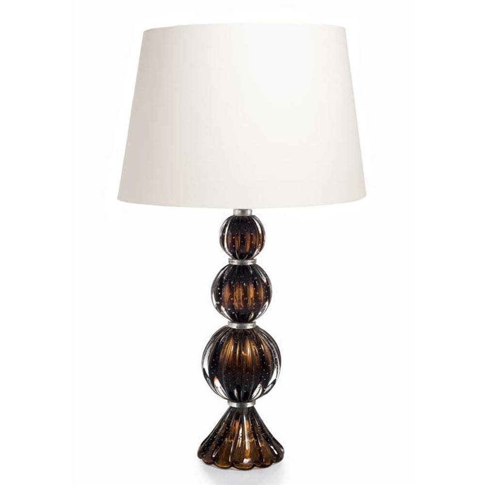 Abajour Em Cristal Murano Marrom - São Marcos 53Cm