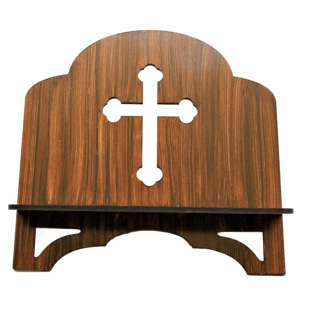 Suporte De Bíblia Madeira Grande Mdf Com Cruz