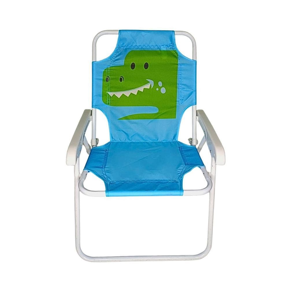 Cadeira De Praia Infantil Jacaré Azul De Oxford 53Cm