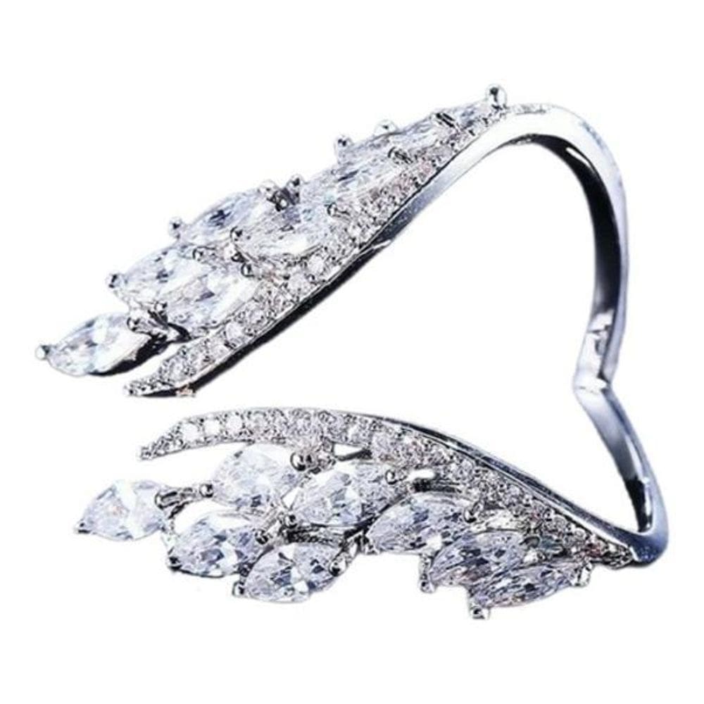 Anel Noiva Pedra Zirconia Casamento - Prateado