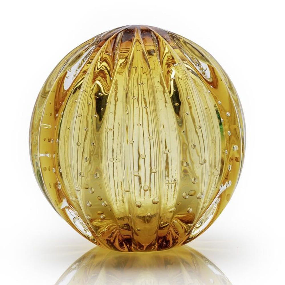 Peso Em Cristal Murano Âmbar - São Marcos 15Cm