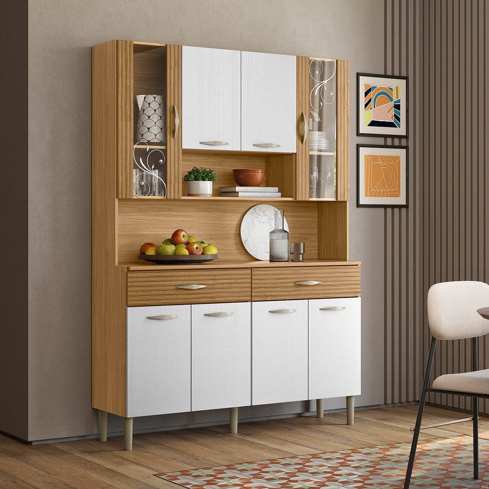 Armário de Cozinha 8 Portas 2 Gavetas Golden Plus Freijo/Supremo/CP-Ripado - SSX Multicoisas