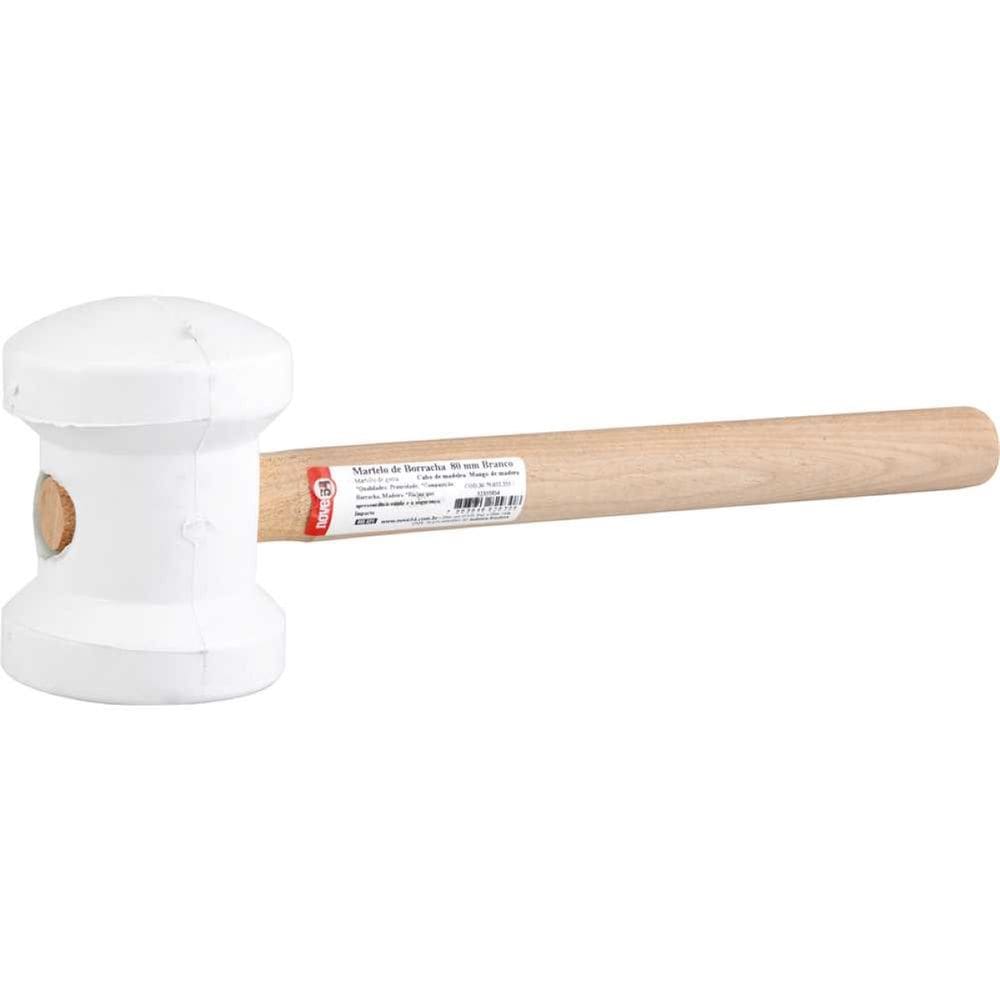 Martelo De Borracha 80mm Branco Nove54