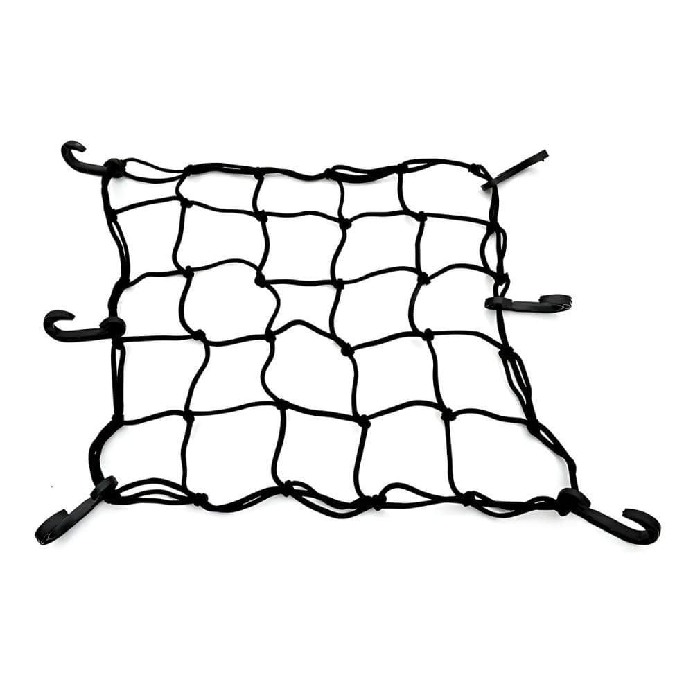 Rede Elástica Para Motos Com 6 Ganchos, 40 X 40 Cm, Preta