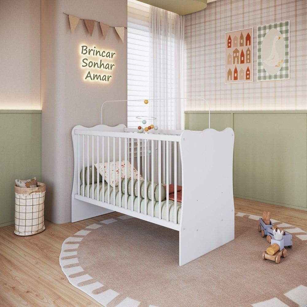 Berço Infantil em Mdp 91,5x133,5cm Plasbaby Branco