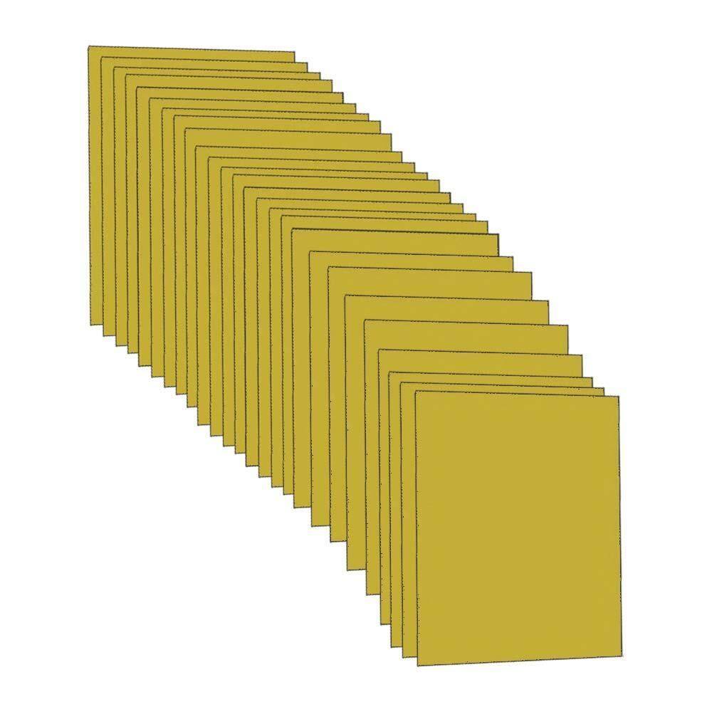 Kit 8 Folhas De Papel Cartão Amarelo 48Mm X 66Mm