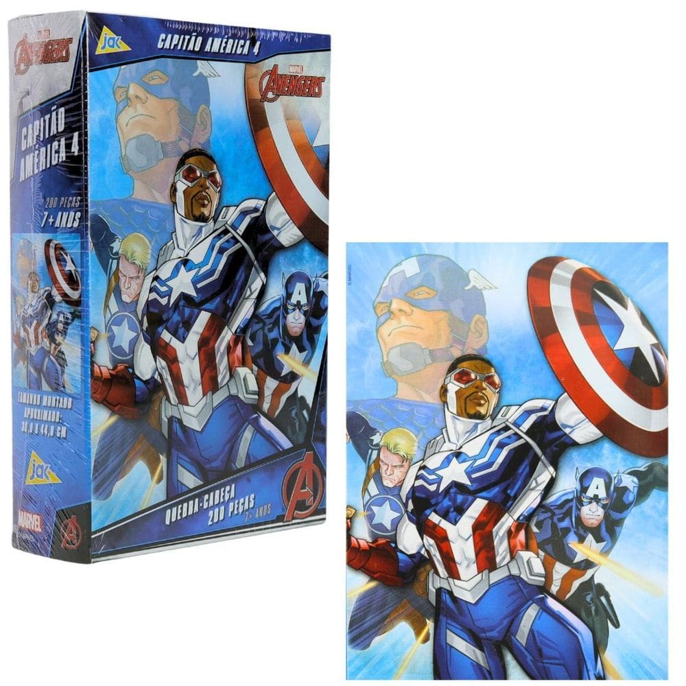 Capitão América Quebra-Cabeça 200 Peças Divertido Toyster