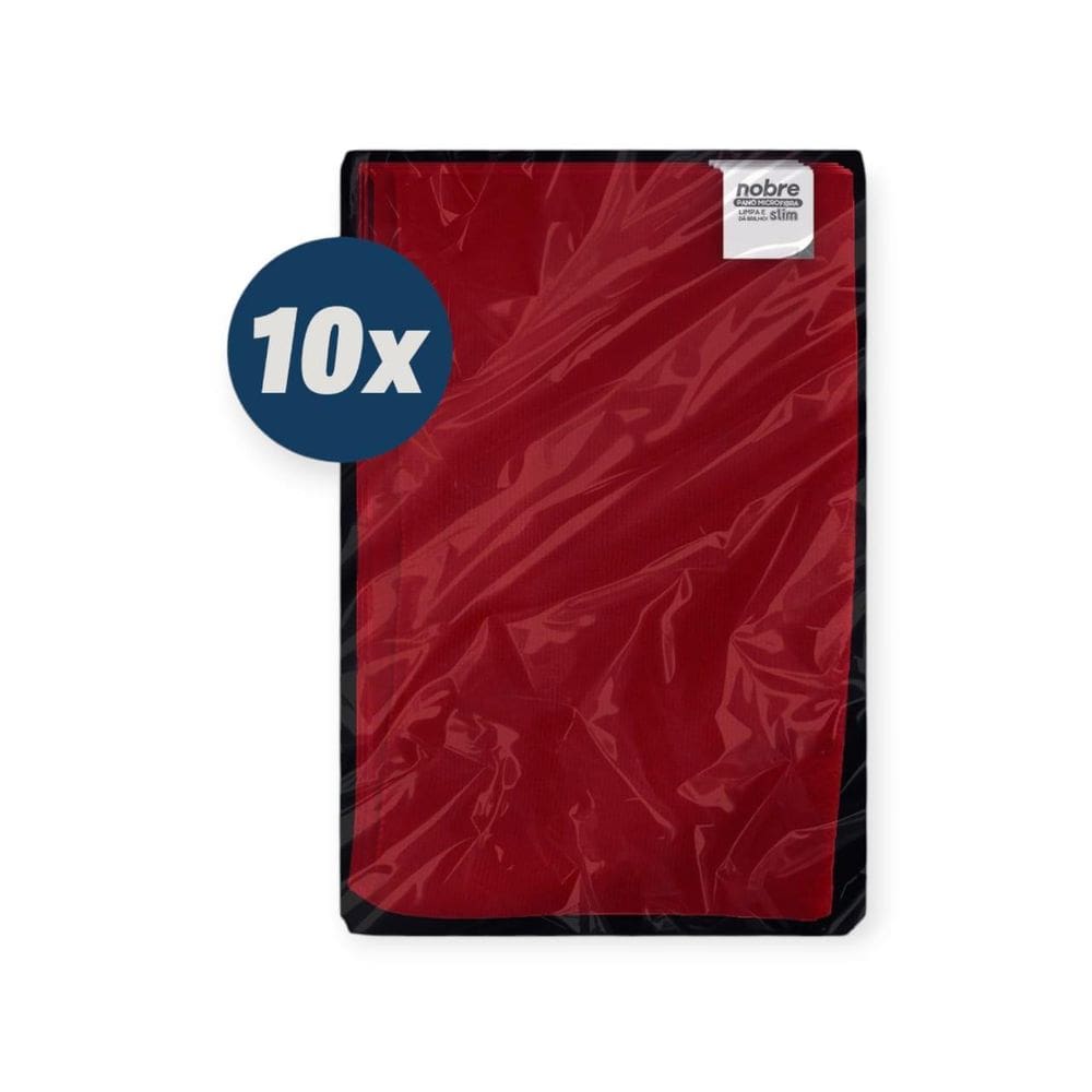 Pano Microfibra 40X60Cm  Pct C/10Un  Vermelho Slim - Nobre