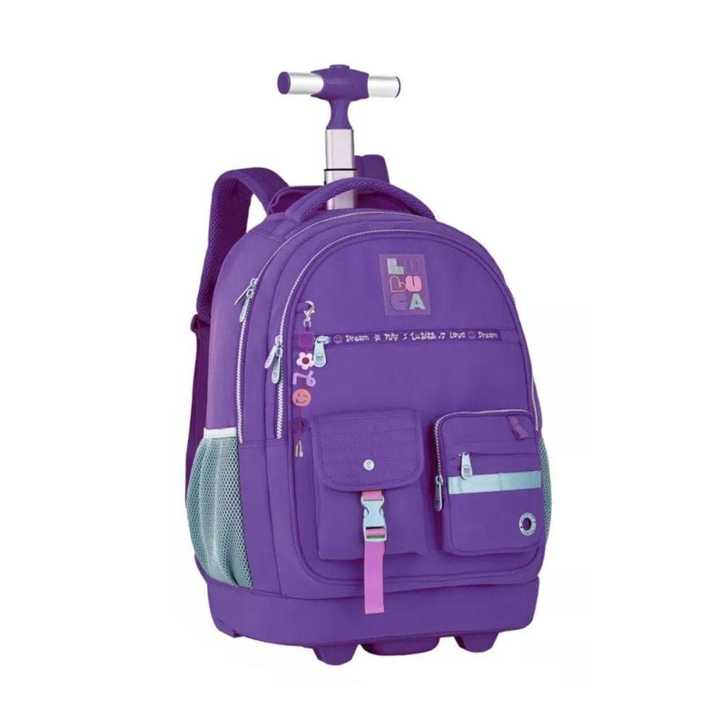 Mochila Carrinho Luluca Bolsa Escolar Meninas Design Moderno