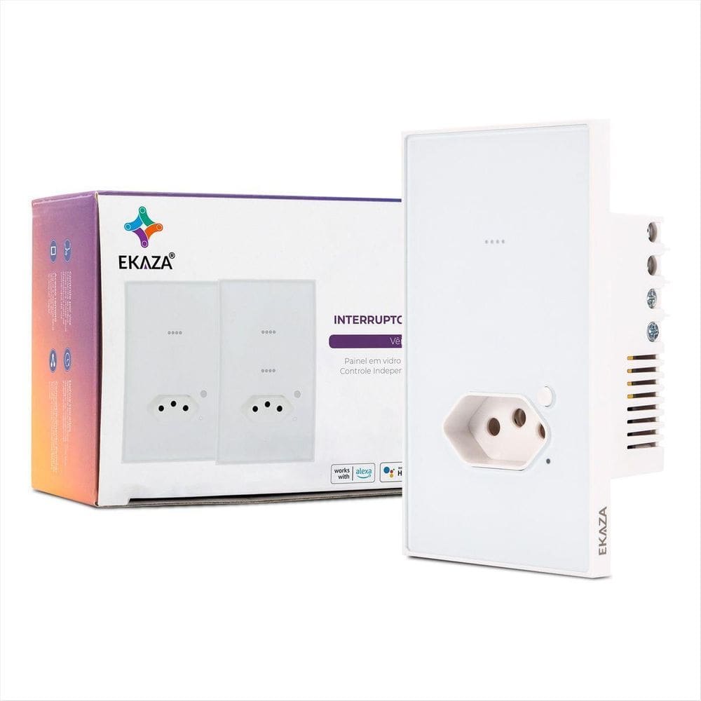 Interruptor 1 Botão Tomada Inteligente Vênus Ekaza Wi-Fi