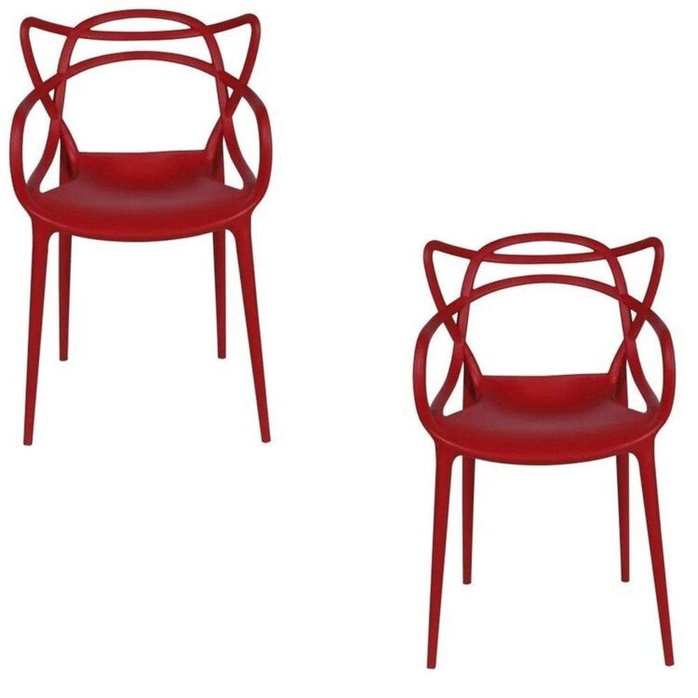 Kit com 2 Cadeiras para Sala de Jantar Allegra Solna Vermelha