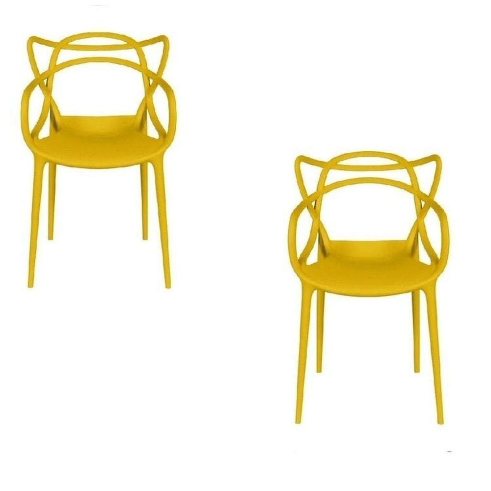 Kit com 2 Cadeiras para Sala de Jantar Allegra Solna Amarela