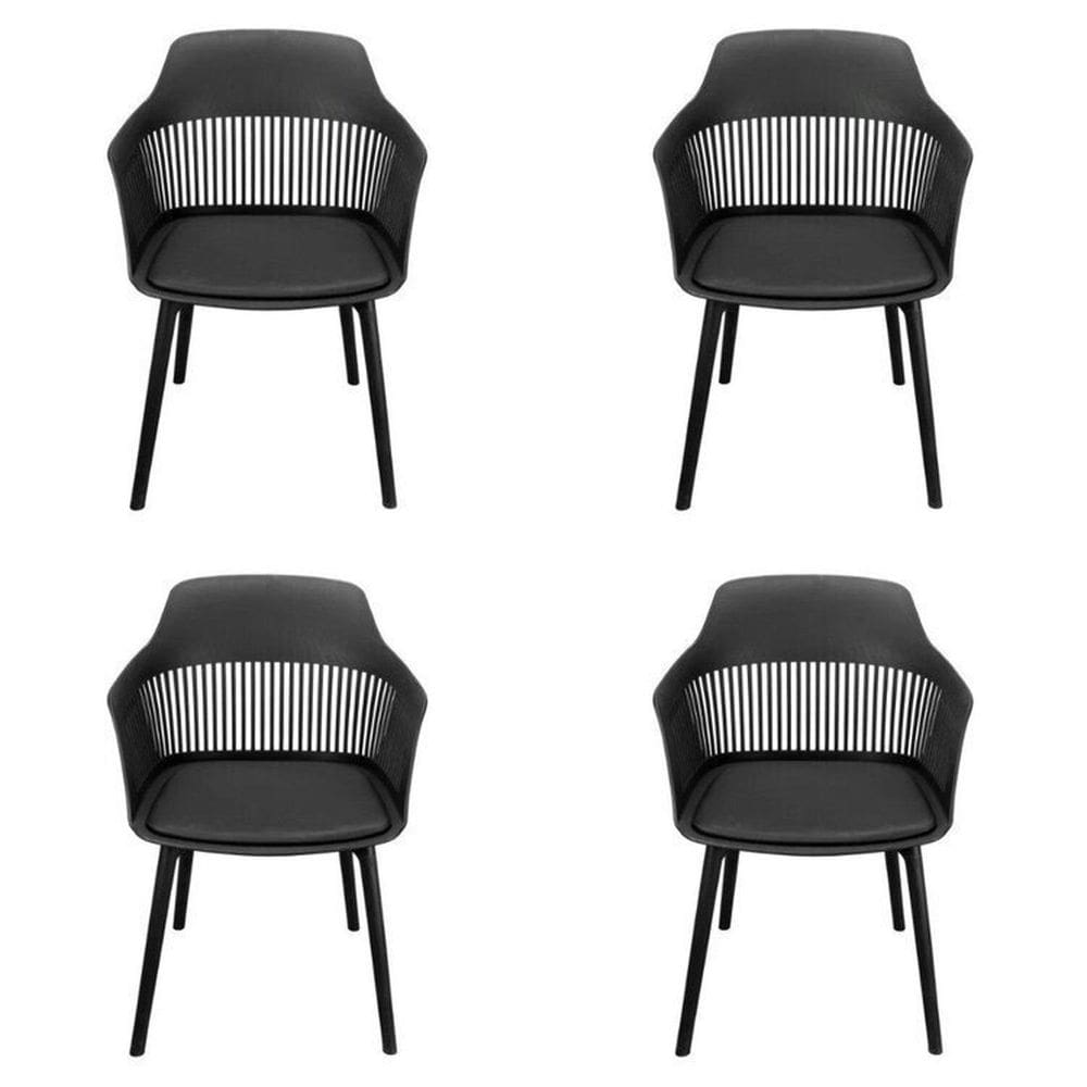 Kit com 4 Cadeiras Mena para Sala de Jantar Preto