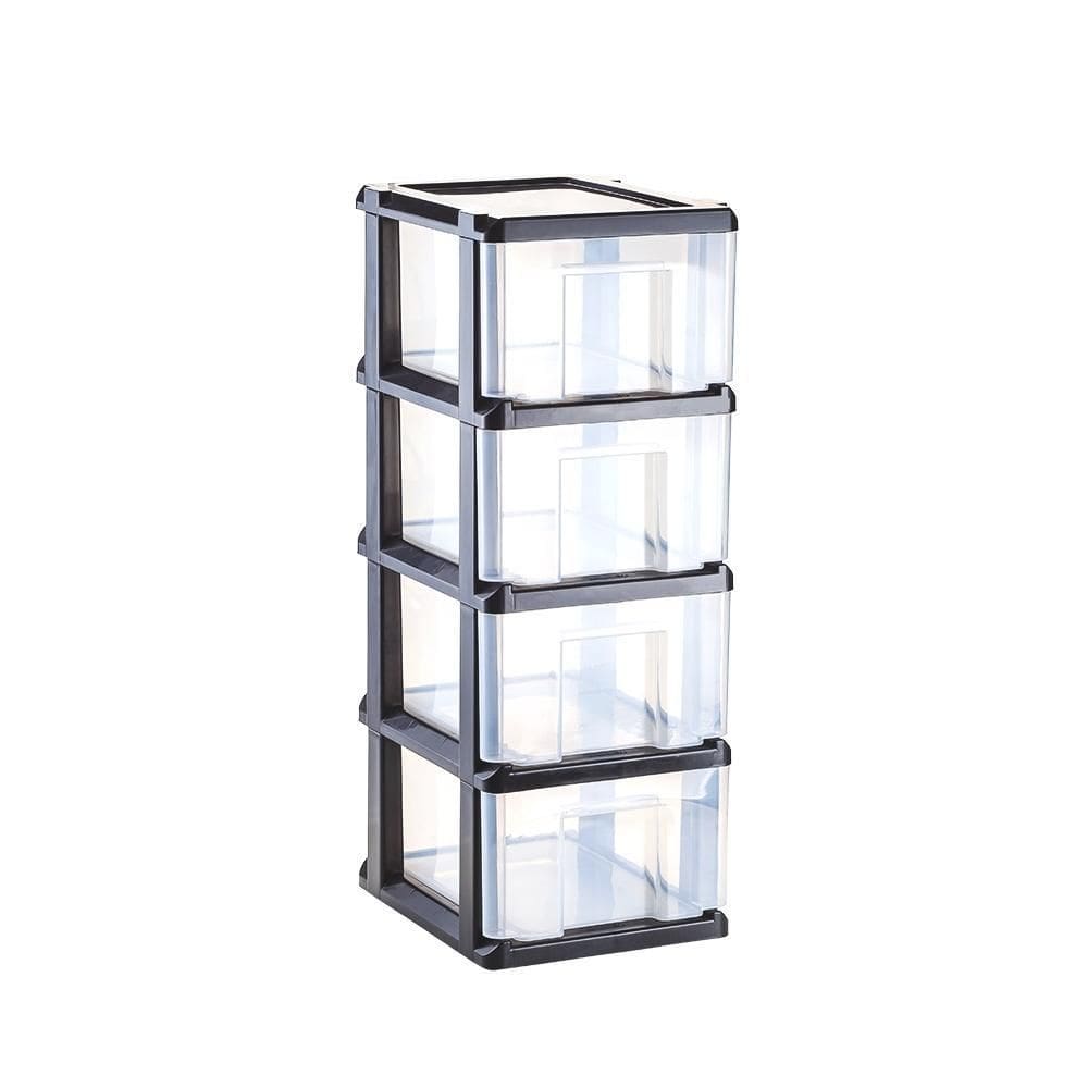 Gaveteiro Paris Preto 4 Gavetas Agraplast 1099