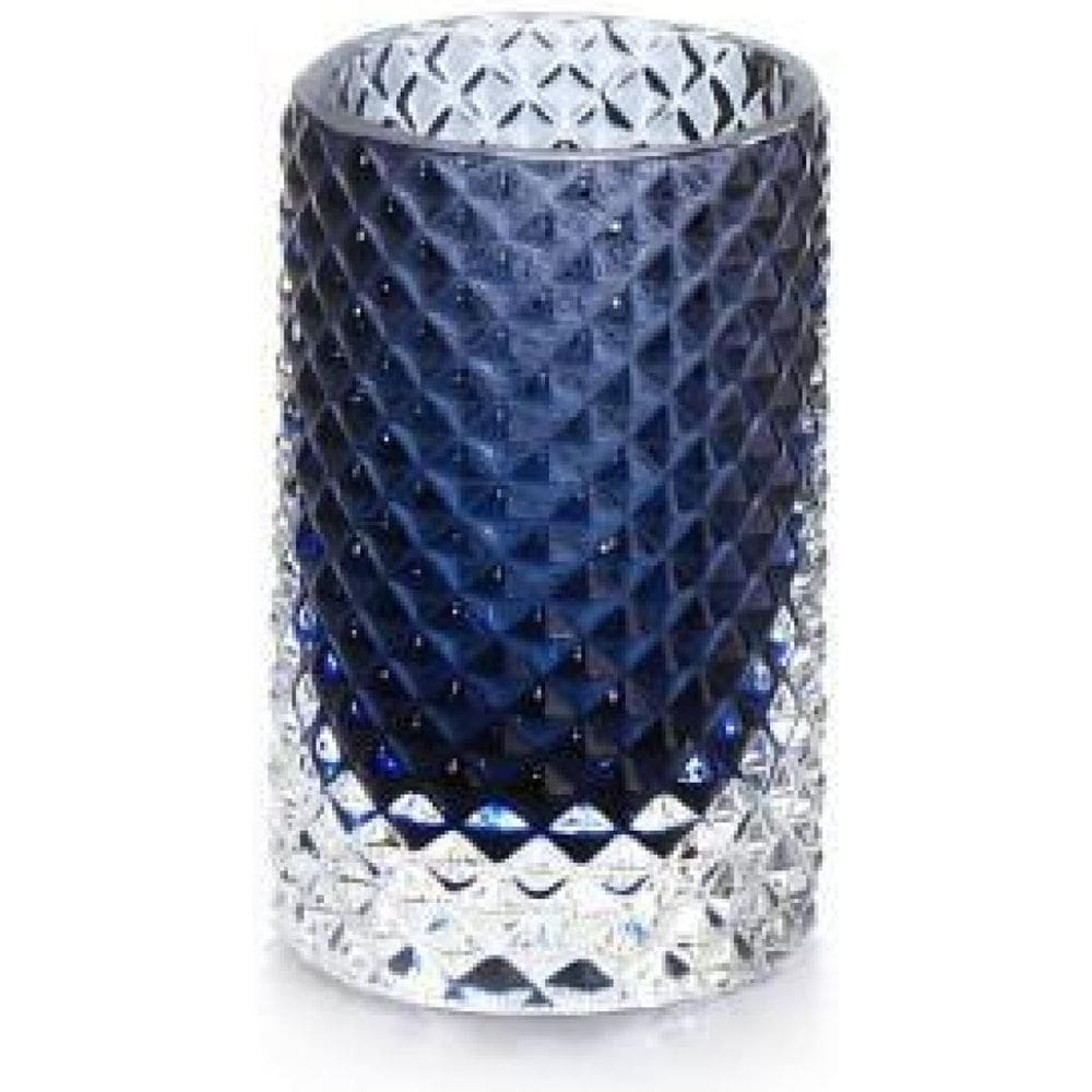 Vaso Em Cristal Murano Azul Oxford - São Marcos 19Cm