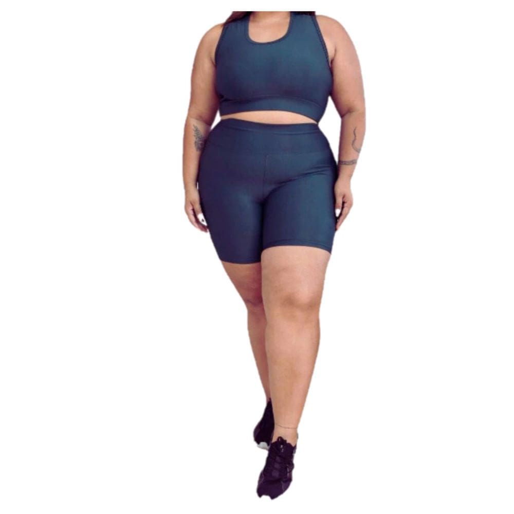 Bermuda Feminina Suplex Plus Size Ciclista Fitnes
