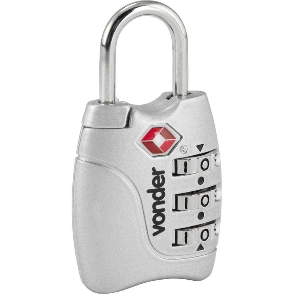 Cadeado com Segredo 3 Algarismo TSA Prata Vonder