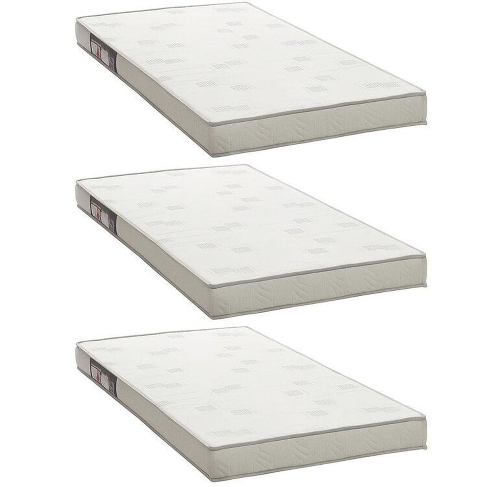 Kit 3 Colchões Solteiro Ortobom D23 Light 78x188x12 Branco/cinza Branco/Cinza