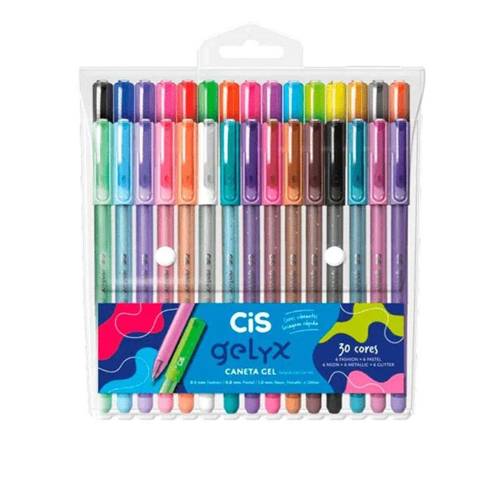Caneta gel Gelyx 5.7120 com 30 cores - Cis