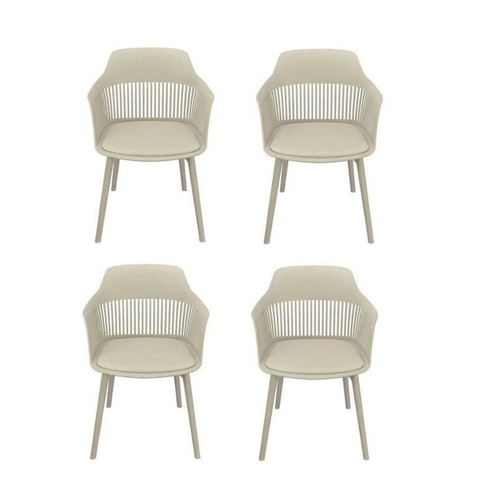 Kit com 4 Cadeiras Mena para Sala de Jantar  Cinza
