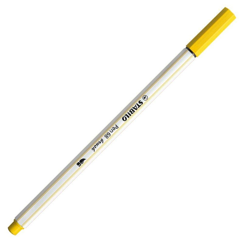 Caneta Pen Brush Aquarelável 56844 Amarelo Stabilo