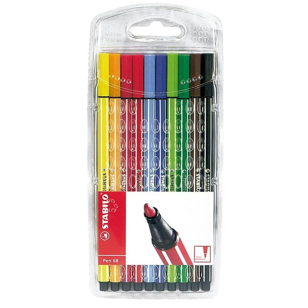 Caneta hidr Pen 68 6810 estojo 10 unidade Stabilo