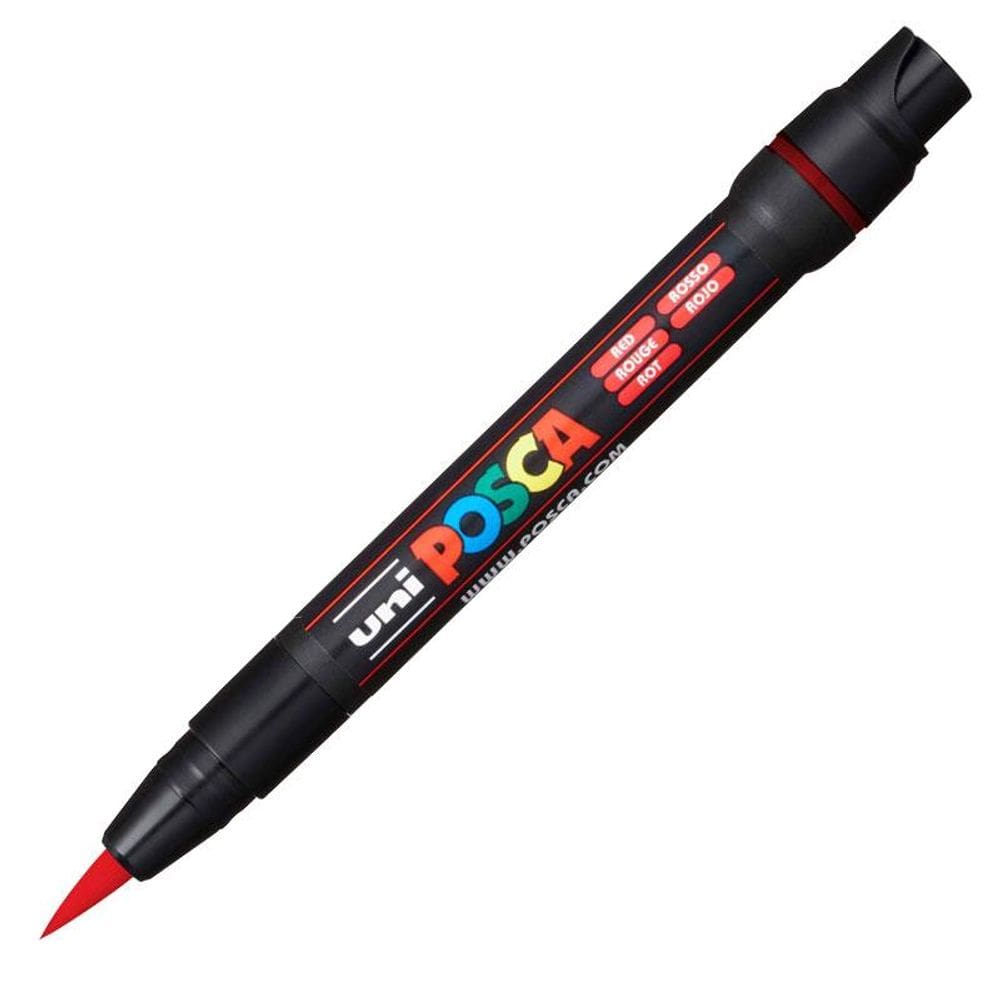 Caneta Posca Brush PCF 350 vermelho Uni Ball