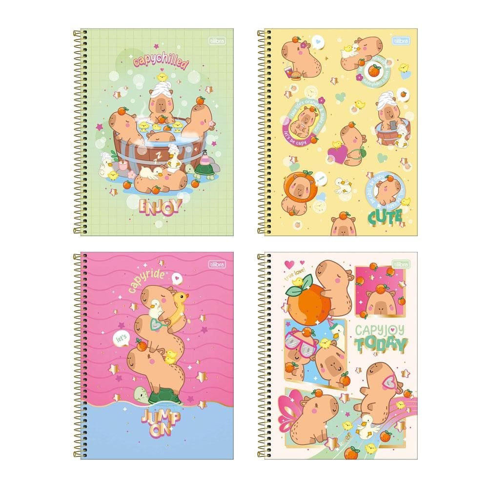 Caderno espiral capa dura univ 1x1 80 fls Capyclub Tilibra