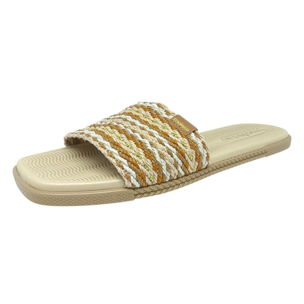 Chinelo Rasteiro Feminino Artesanal Metalizado Slide Moleca