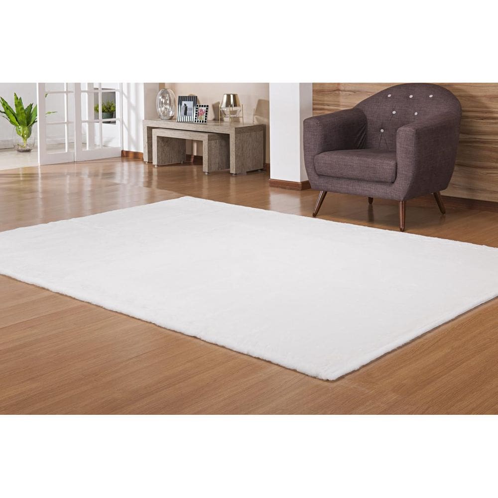 Tapete Pele Bangor Branco 1,50X2,00