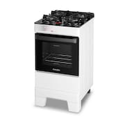 Fogão a Gás Mesa de Vidro Forno 50L Limpa Fácil e Acendimento Automático Esmaltec IDEAL Top Glass T4VAB Cor Branco 4 bocas Bivolt