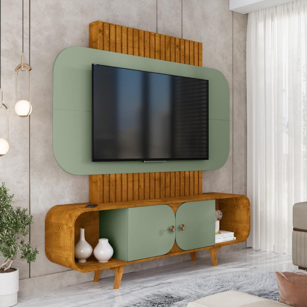 Painel TV 75 Polegadas Embaré Naturalle Pistache