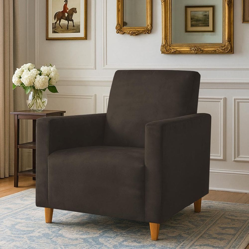 Poltrona Decorativa Sala Ou Escritorio Estela Marrom