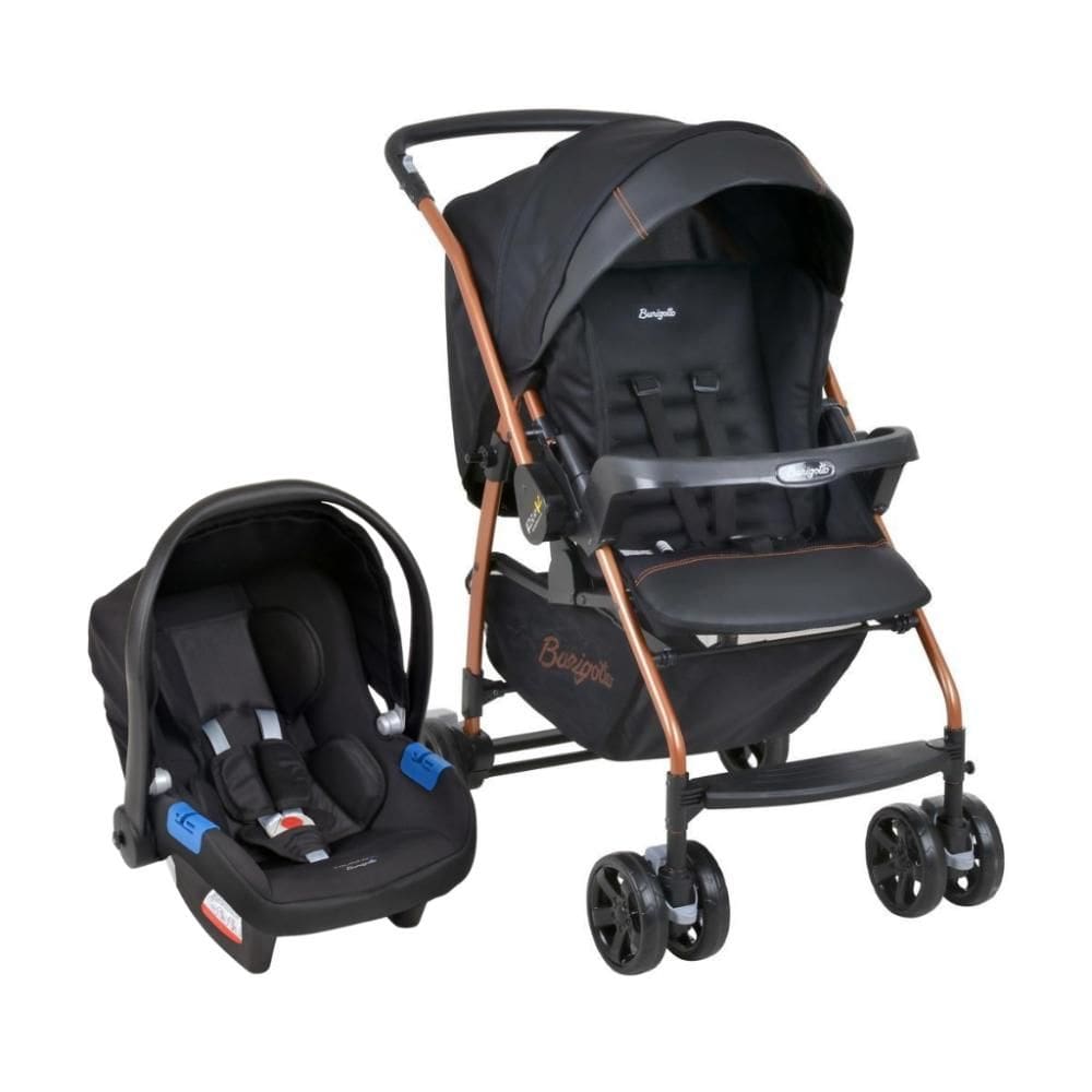 Carrinho de Bebê Rio K com Bebê Conforto Touring X Preto Cobre - Burigotto