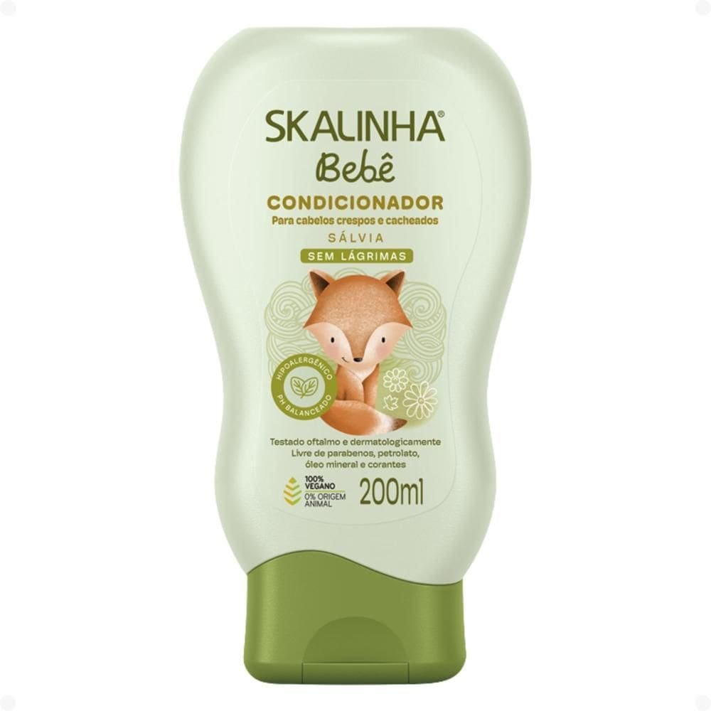 Condicionador Skalinha Bebê Com Sálvia Para Cabelos Crespos e Cacheados 200ml