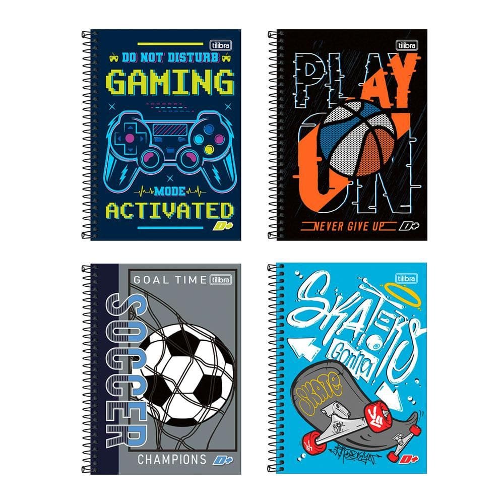 Caderno espiral capa dura 1/4 200 fls D Mais Tilibra