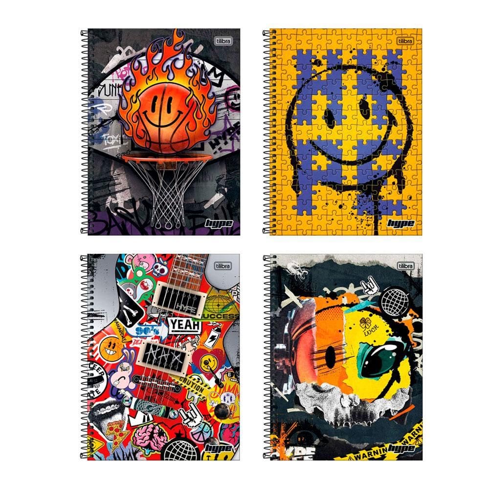 Caderno espiral universitário 10x1 160 fls Hype Tilibra