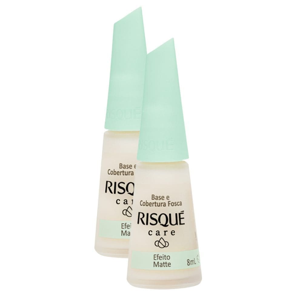 Kit 2 Base e Cobertura Fosca Risqué Care Efeito Matte 8ml