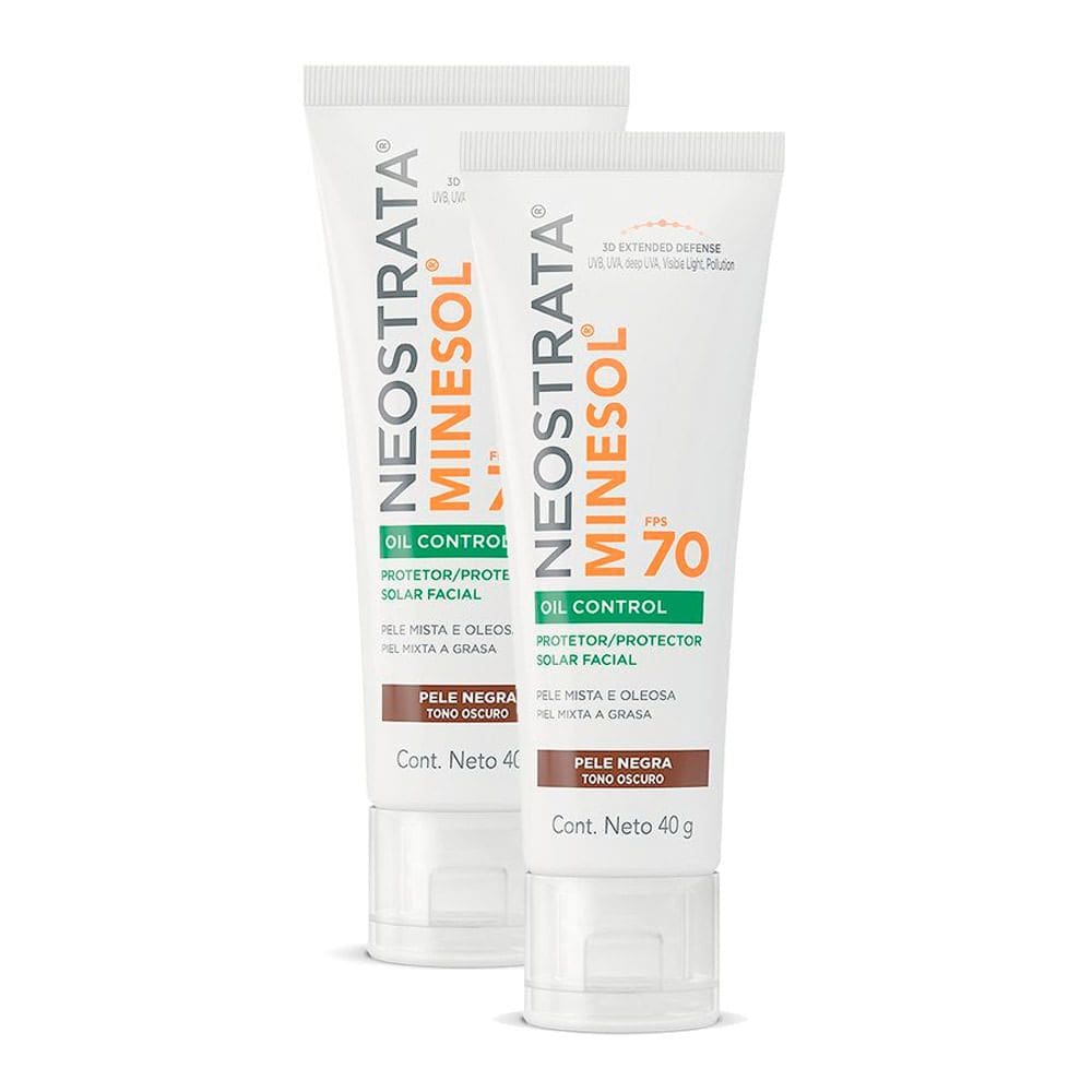 Kit 2 Protetor Solar Facial NeoStrata Minesol Oil Control FPS 70 Pele Negra 40g