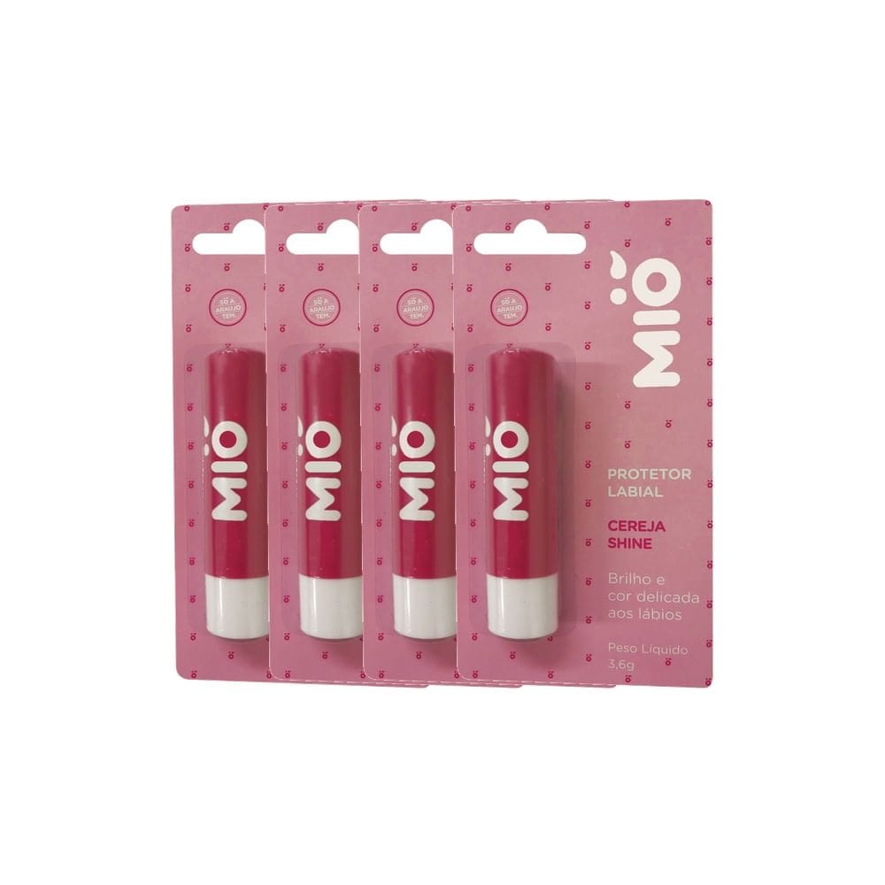 Kit 4 Protetor Labial Mió Sabor Cereja Shine 3,6g