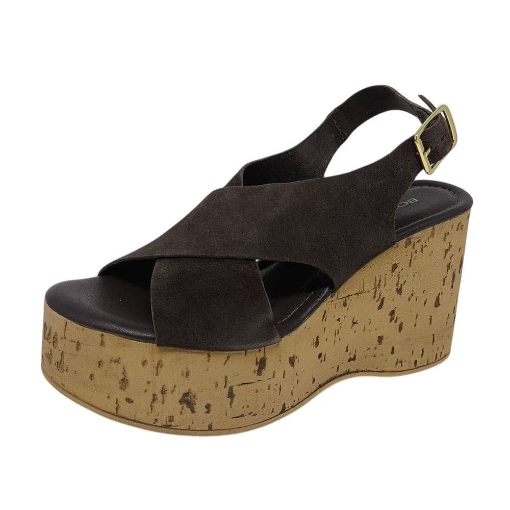 Sandália Feminina Anabela Alta Salto Bloco Moderno Bottero