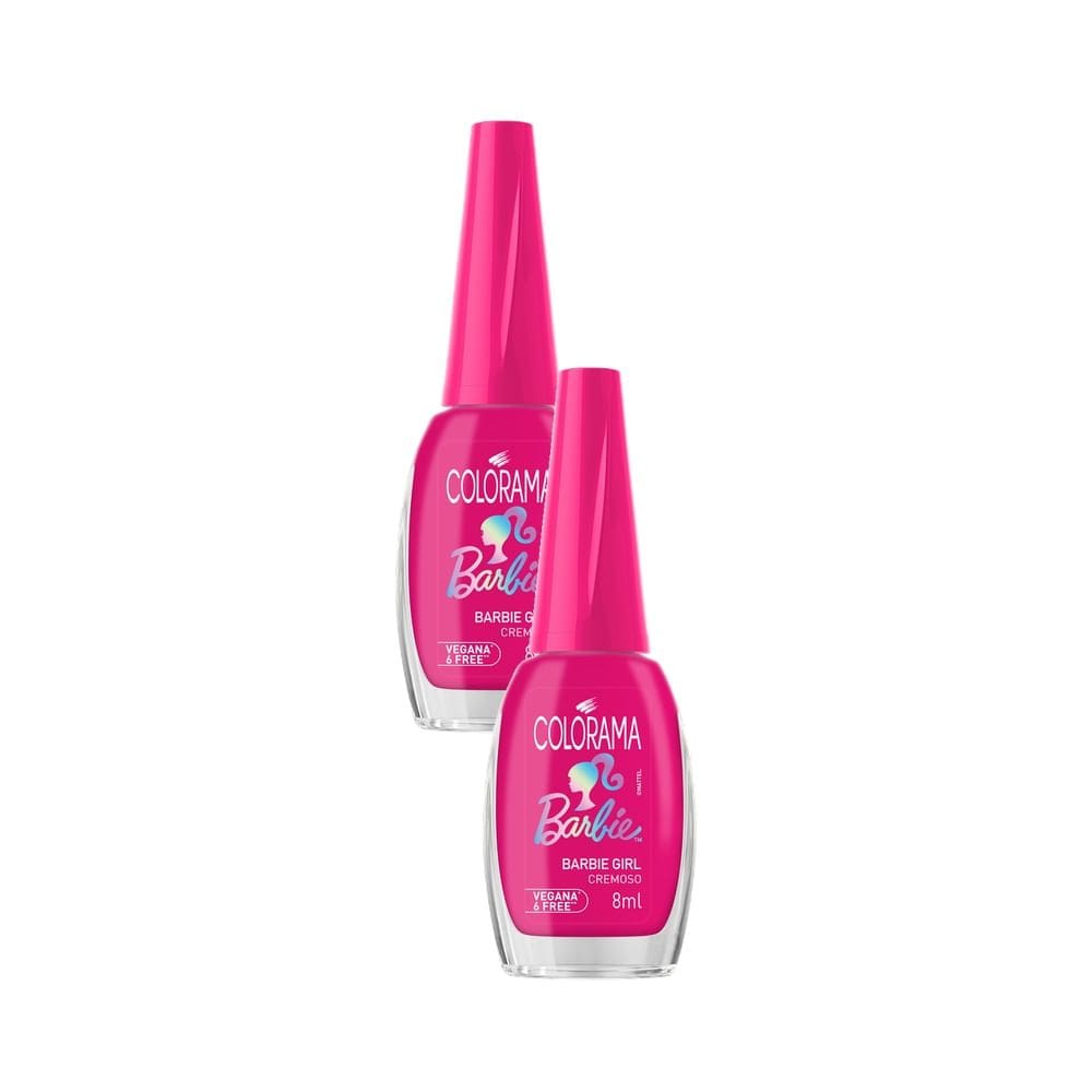 Kit 2 Esmalte Colorama Cremoso Barbie Barbie Girl 8ml