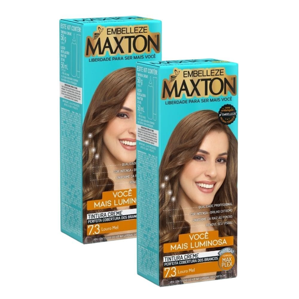 Kit 2 Tintura Creme Maxton Louro néctar das flores 7.3