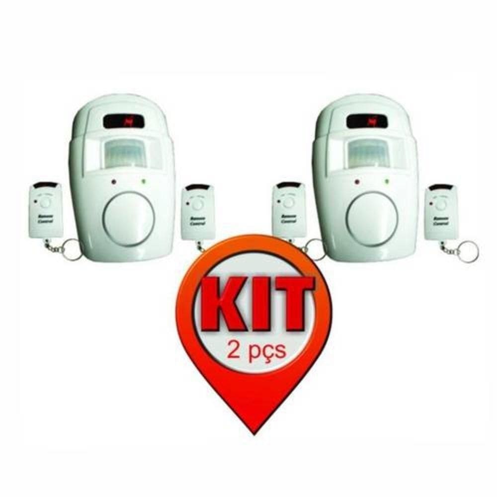 Kit 2 Unidades - Alarme Com Sensor De Presença Sem Fio Acompanha 4 Controles