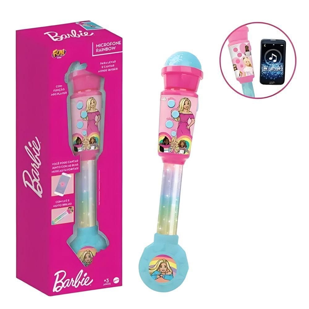 Barbie Microfone Rainbow 30 cm F0143-5 - Mattel